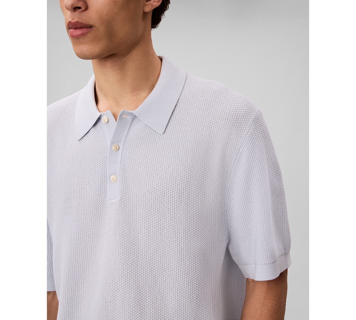 Calvin Klein Men's Textured Cotton Short-Sleeve Polo Shirt