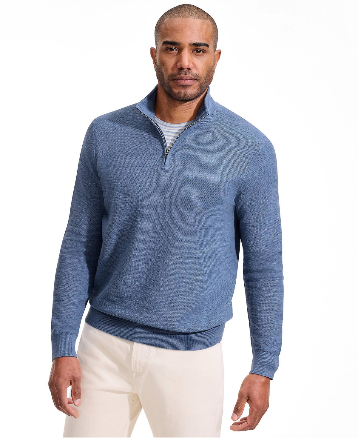 Lands' End Men's Long Sleeve Summer Weight Quarter Zip