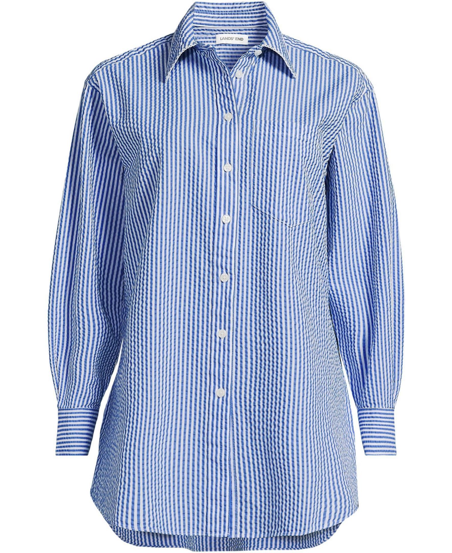 Women's Oversized Seersucker Shirt