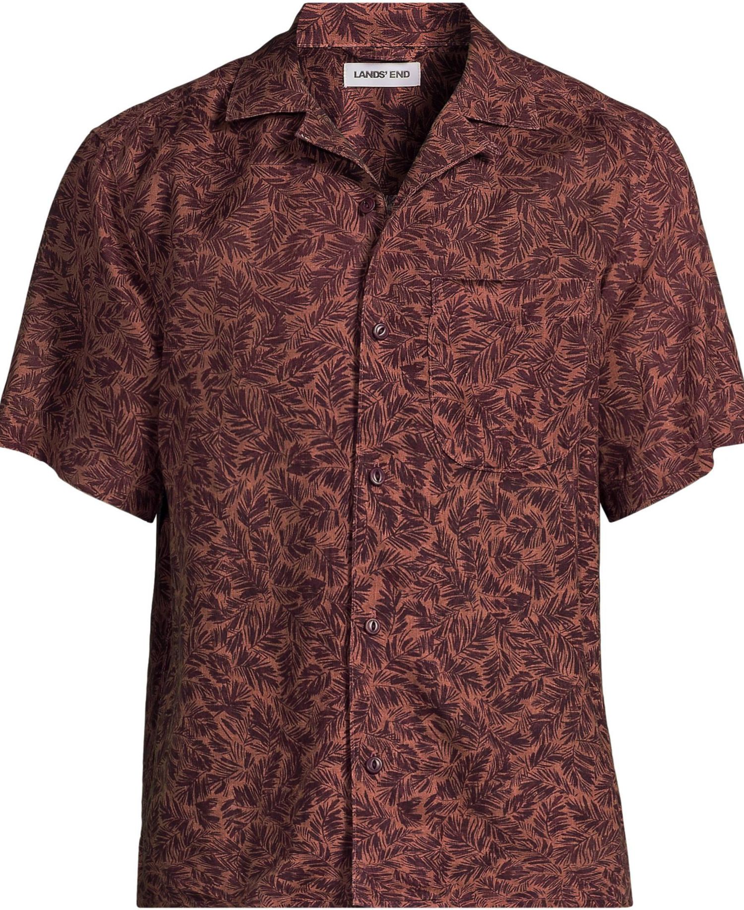 Men's Short Sleeve Linen Hawaiian Camp Collar Shirt