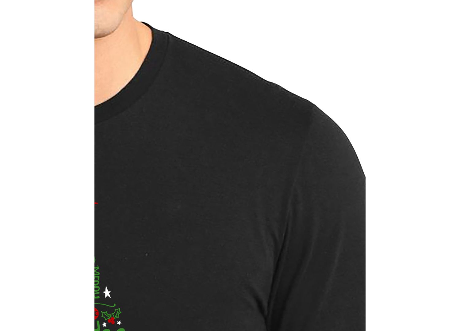 Men's Holiday Christmas Tree Word Art Long-Sleeve T-Shirt