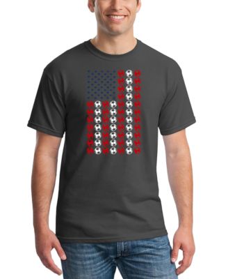 Men's American Flag Soccer Balls Word Art T-Shirt