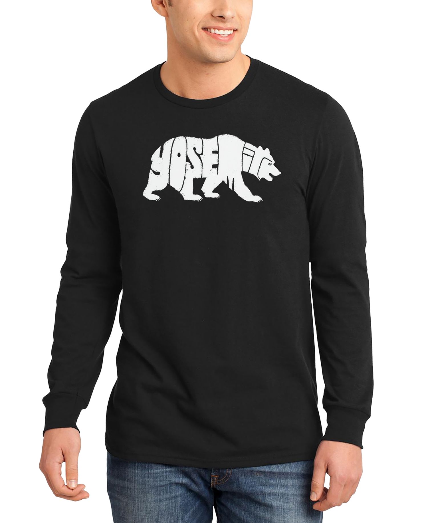 Men's Yosemite Bear Word Art Long-Sleeve T-Shirt