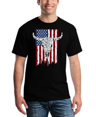 Men's Patriot Cow Skull Word Art T-Shirt