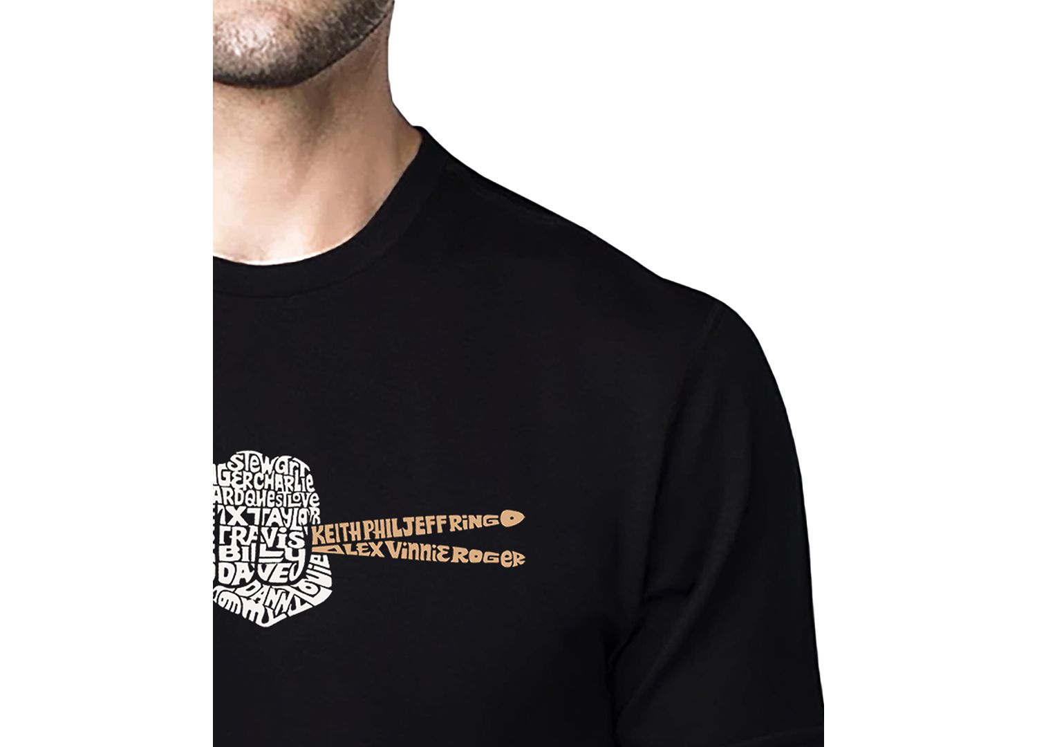 Men's Drumsticks Word Art Cotton and Polyester Blend T-Shirt