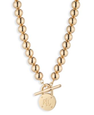 Lauren Ralph Lauren Gold-Tone Logo Beaded 17