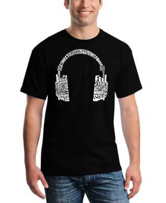 Men's Headphones Word Art T-Shirt