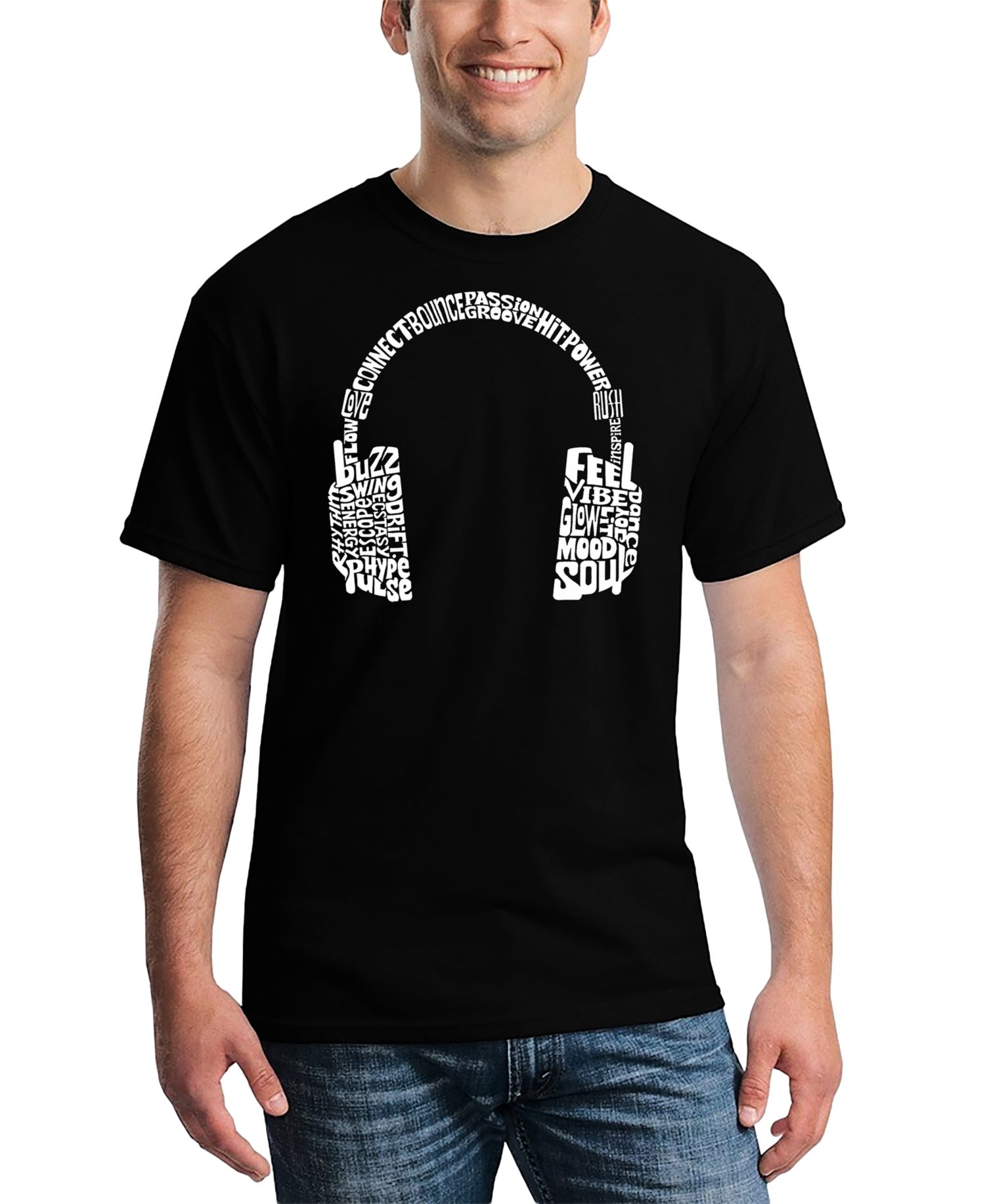 Men's Headphones Word Art T-Shirt