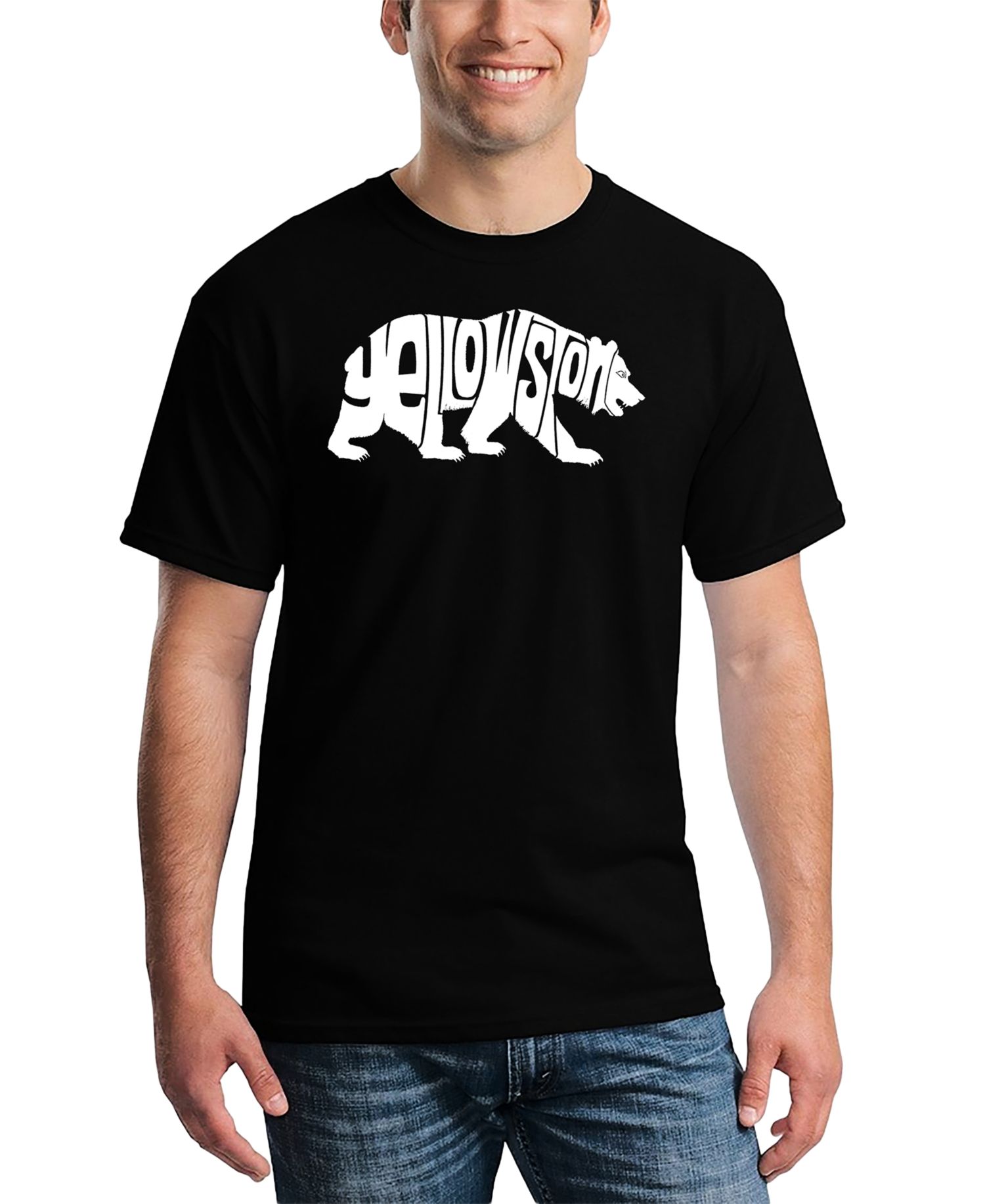 Men's Yellowstone Bear Word Art T-Shirt
