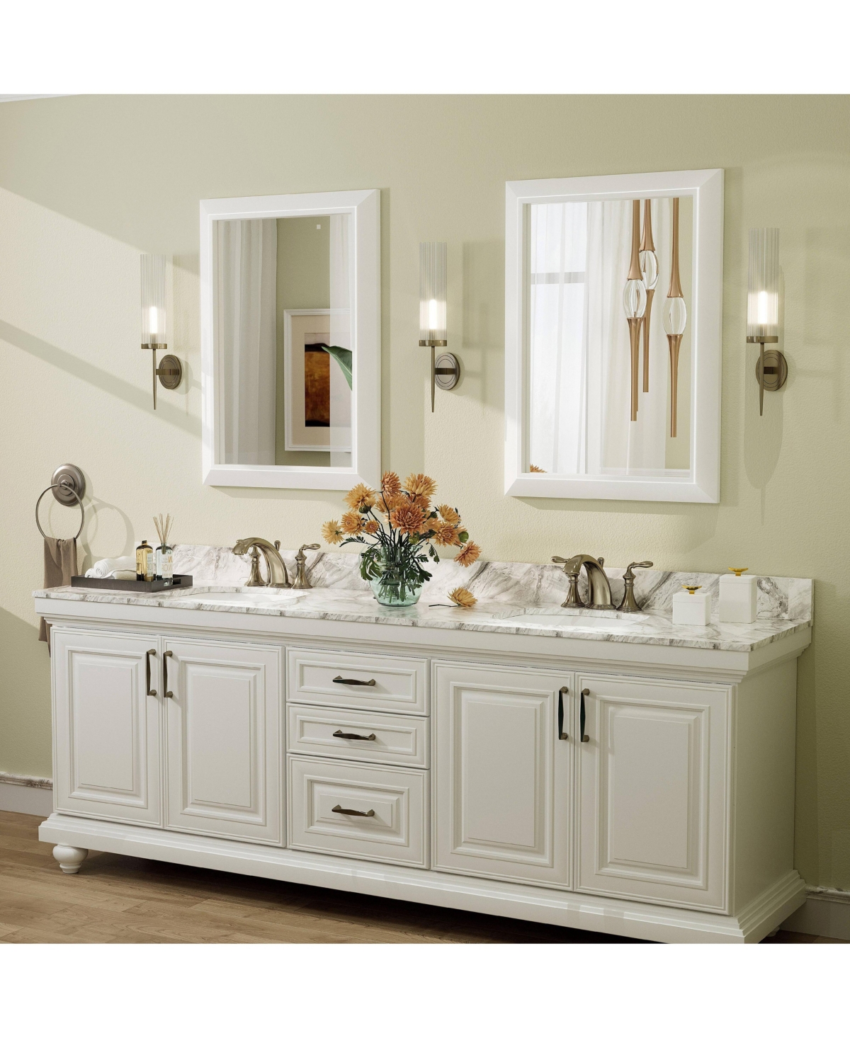 Apmir 20" x 28" Inch Thick Metal Framed Wall Mirrors for Bedroom