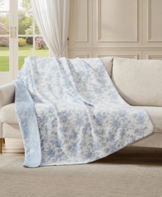 Bedford Printed Plush Reversible Throw, 70" x 50"