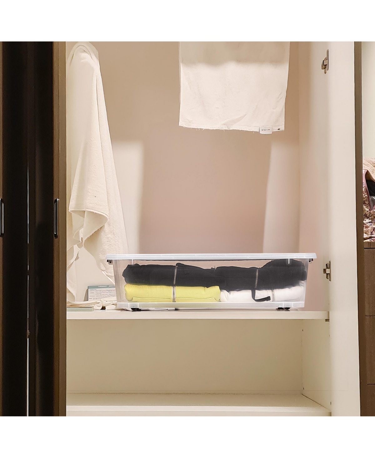 Sorbus Clear Plastic 40qt Underbed Storage Containers with Wheels