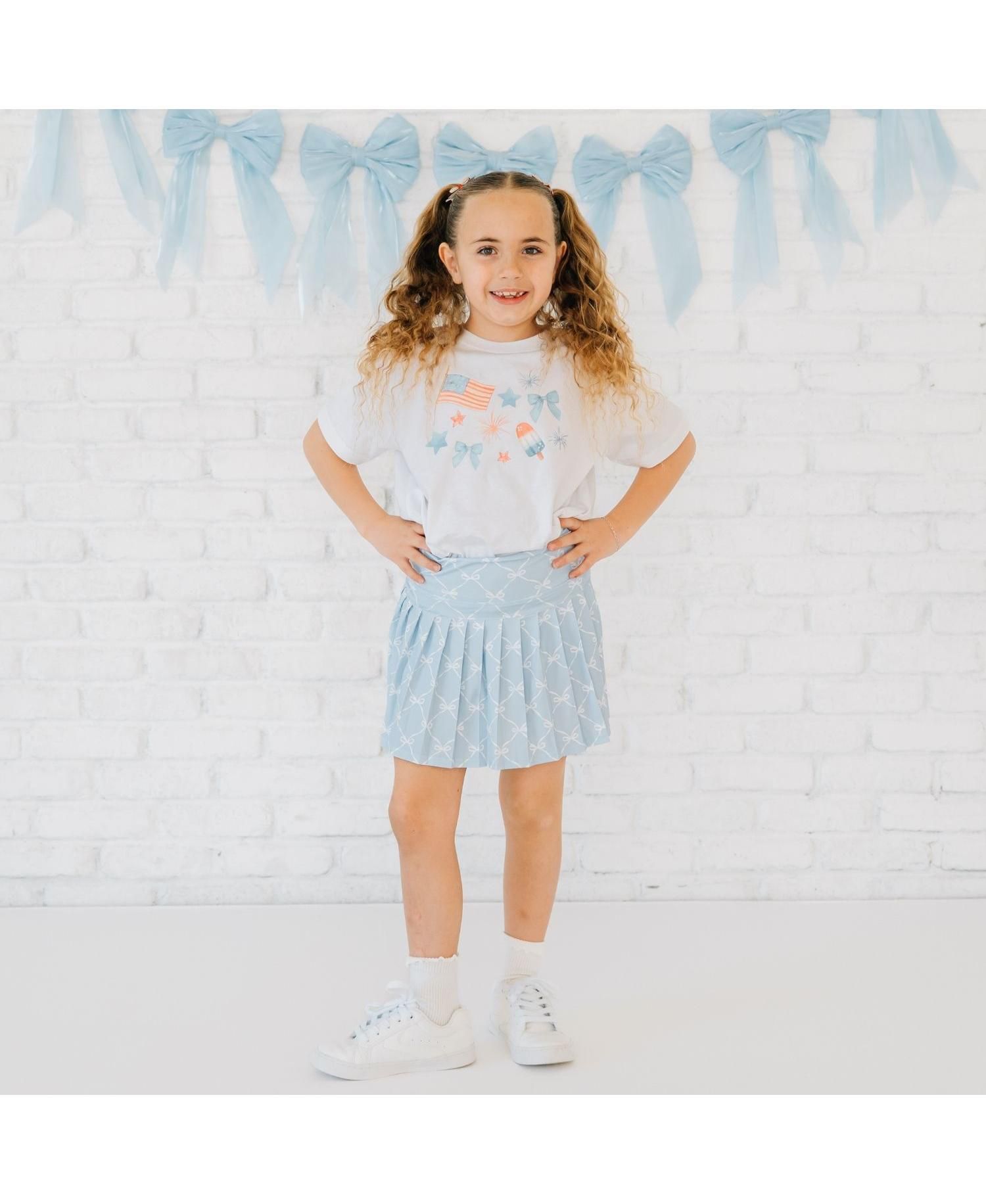 Baby Girls Sky Bow Trellis Athletic Skort