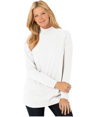 Plus Size Within Perfect Long-Sleeve Mockneck Tee