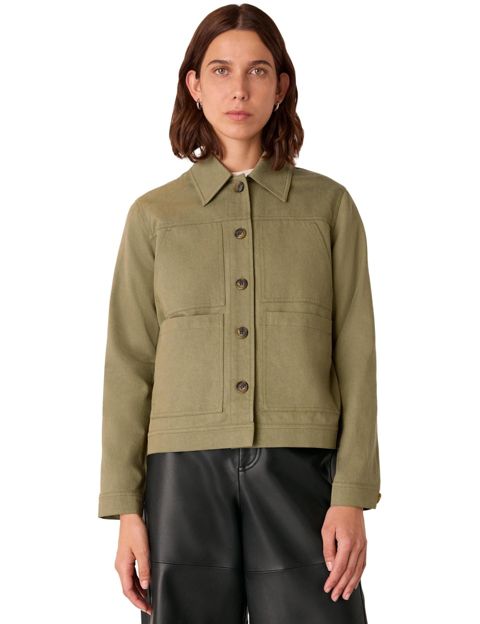 Женская куртка Whistles Mia Pocket Detail, цвет: Хаки