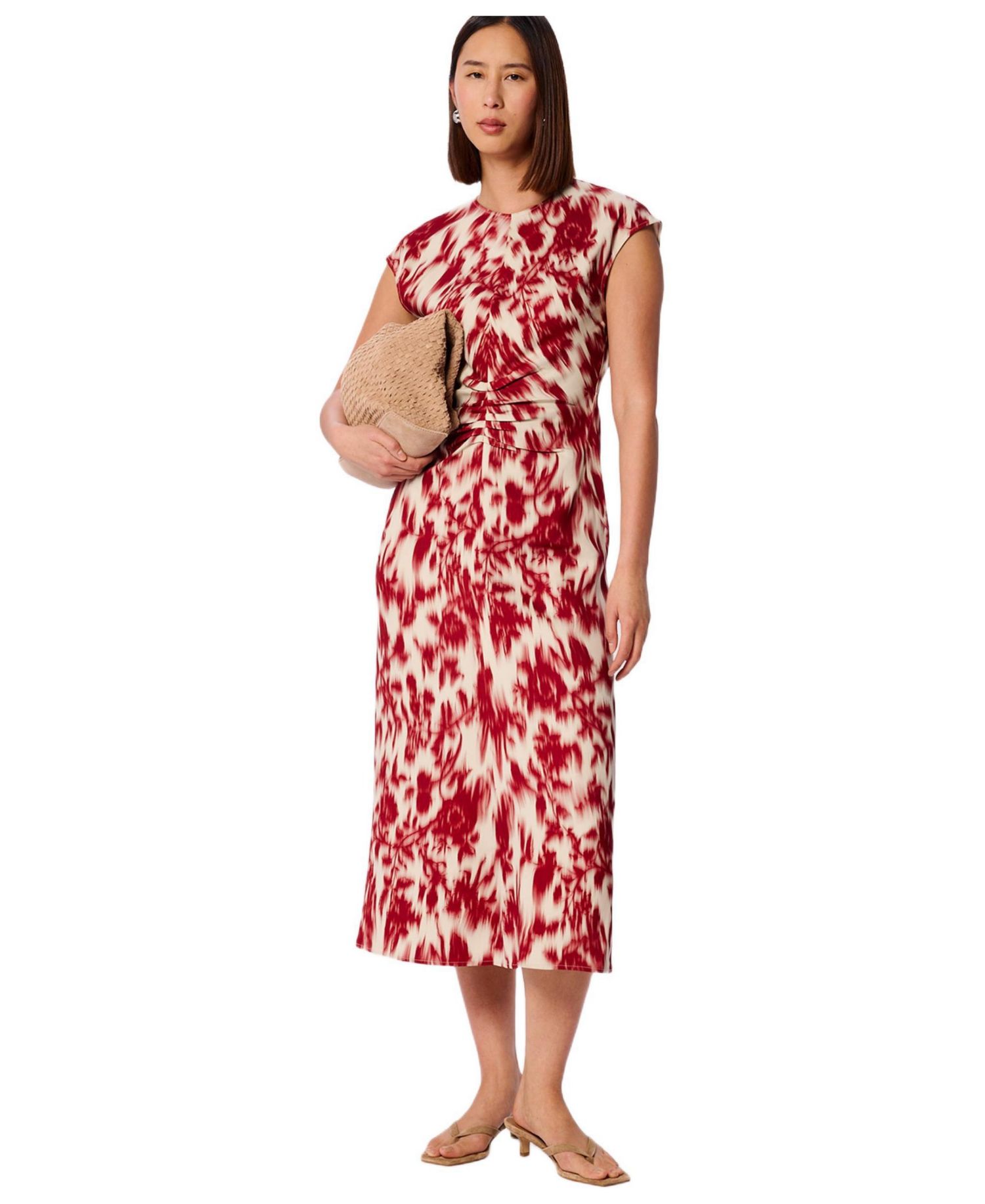 Women's Blurred Floral Crepe Dress