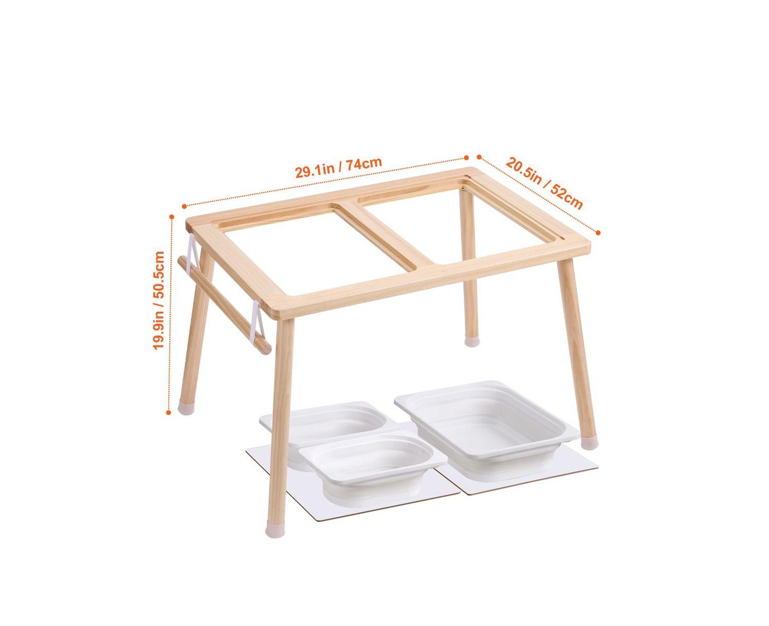 Sand and Water Wooden Convertible-Top Activity Table for Ages 3+