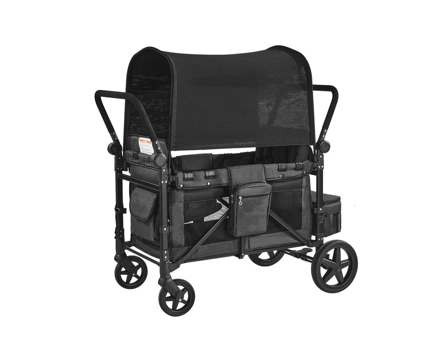 4 Seat Wagon Stroller 330 lb Foldable Push Pull with Canopy
