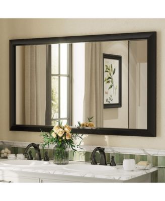 55" x 32" Inch Thick Metal Framed Wall Mirrors for Bedroom, Rectangle Wall-Mounted Mirrors