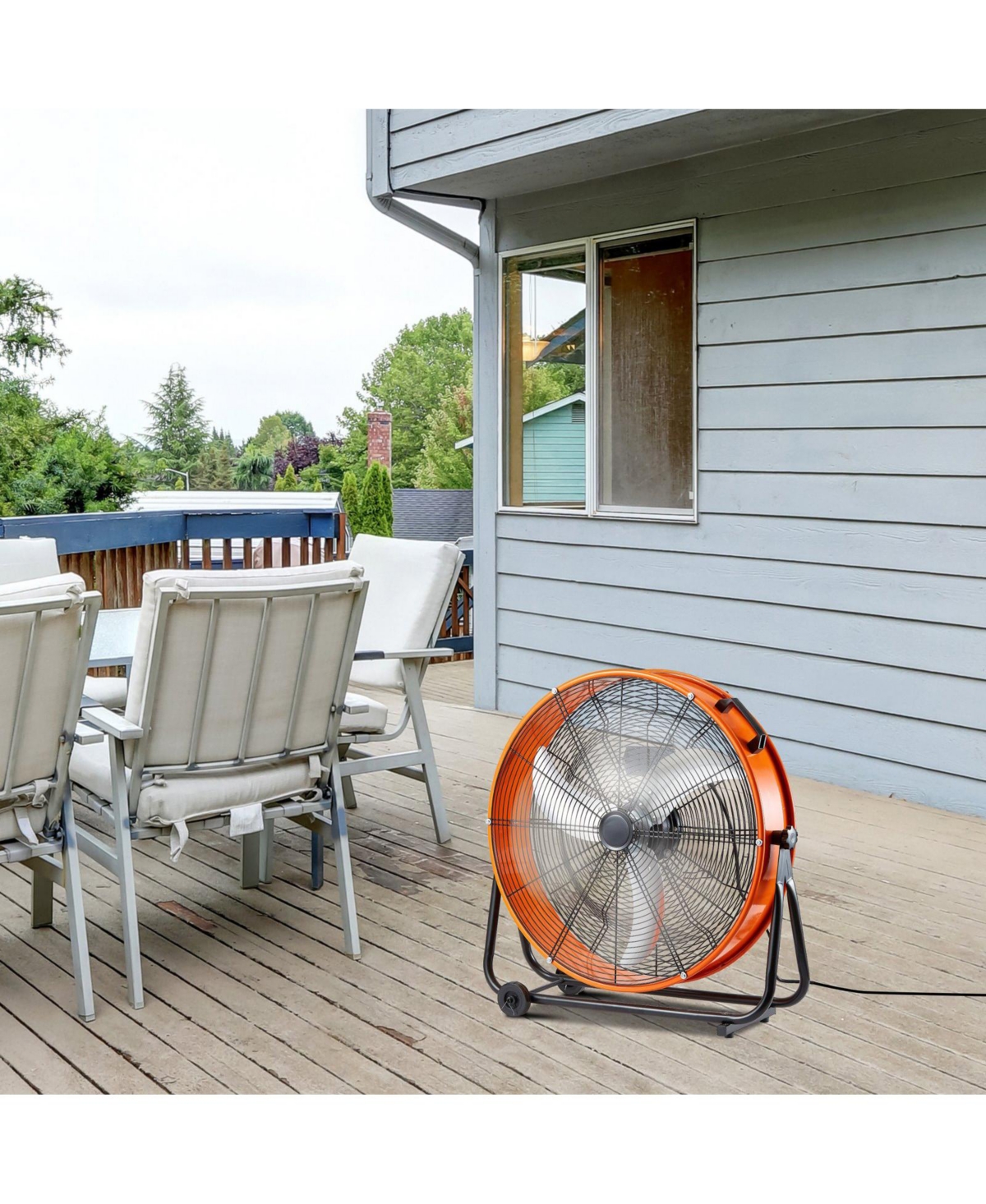 Mecale 24 Inch Industrial Drum Fan 8600 Cfm 3-Speed Heavy Duty Floor