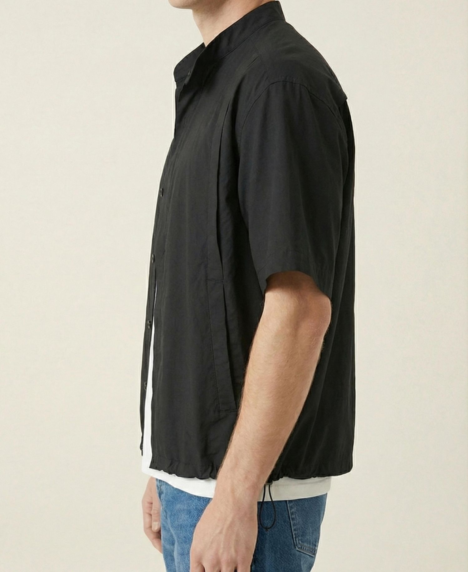 Men's Short-Sleeve Stand-Collar Jacket