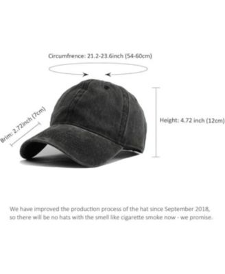 Washed Distressed Twill Cotton Baseball Cap - Vintage Adjustable Dad Hat for Men Women