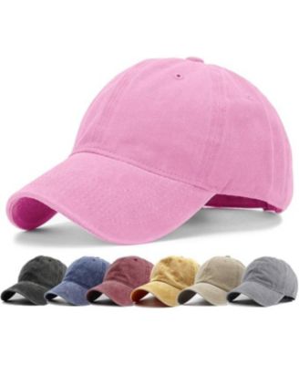 Washed Distressed Twill Cotton Baseball Cap - Vintage Adjustable Dad Hat for Men Women