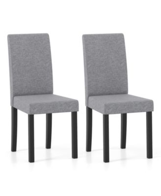 Set of 2 Modern Mid Century Dining Chairs with Upholstered Fabric Seating