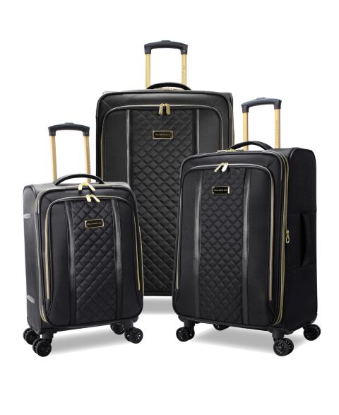 Чемоданы STELLA BLANC Sloane 3-Piece Softside Expandable Spinner Luggage Set, цвет: Чёрный