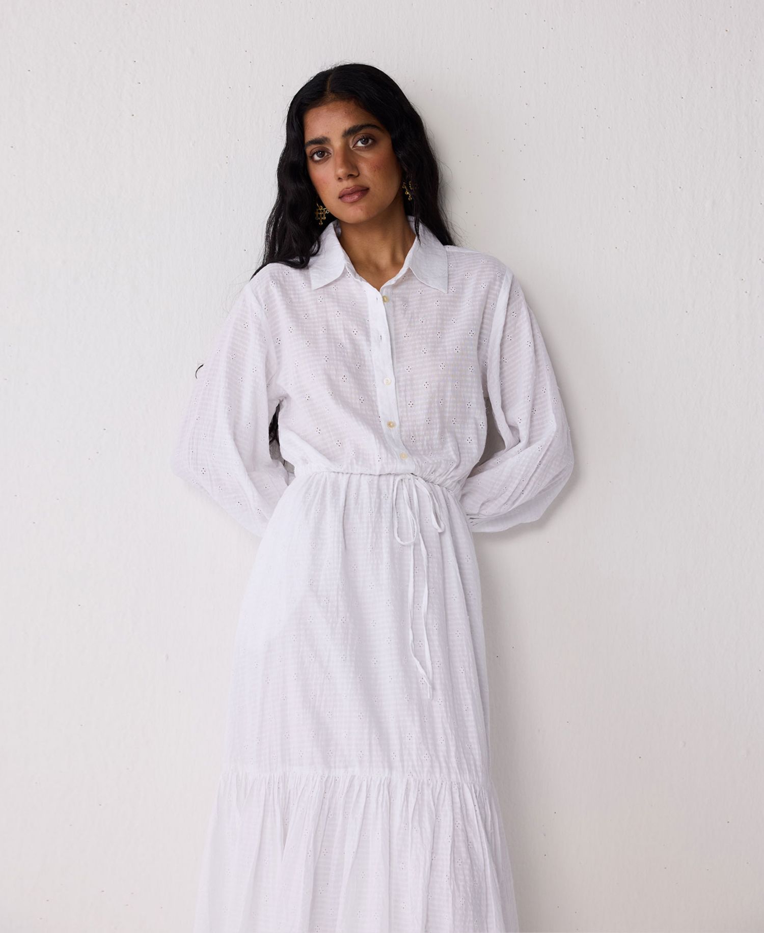 Women's Embroidered Flowy Tiered Maxi Dress