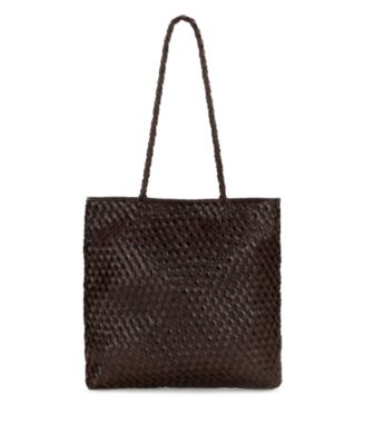 Valence Medium Woven Leather Tote Handbag