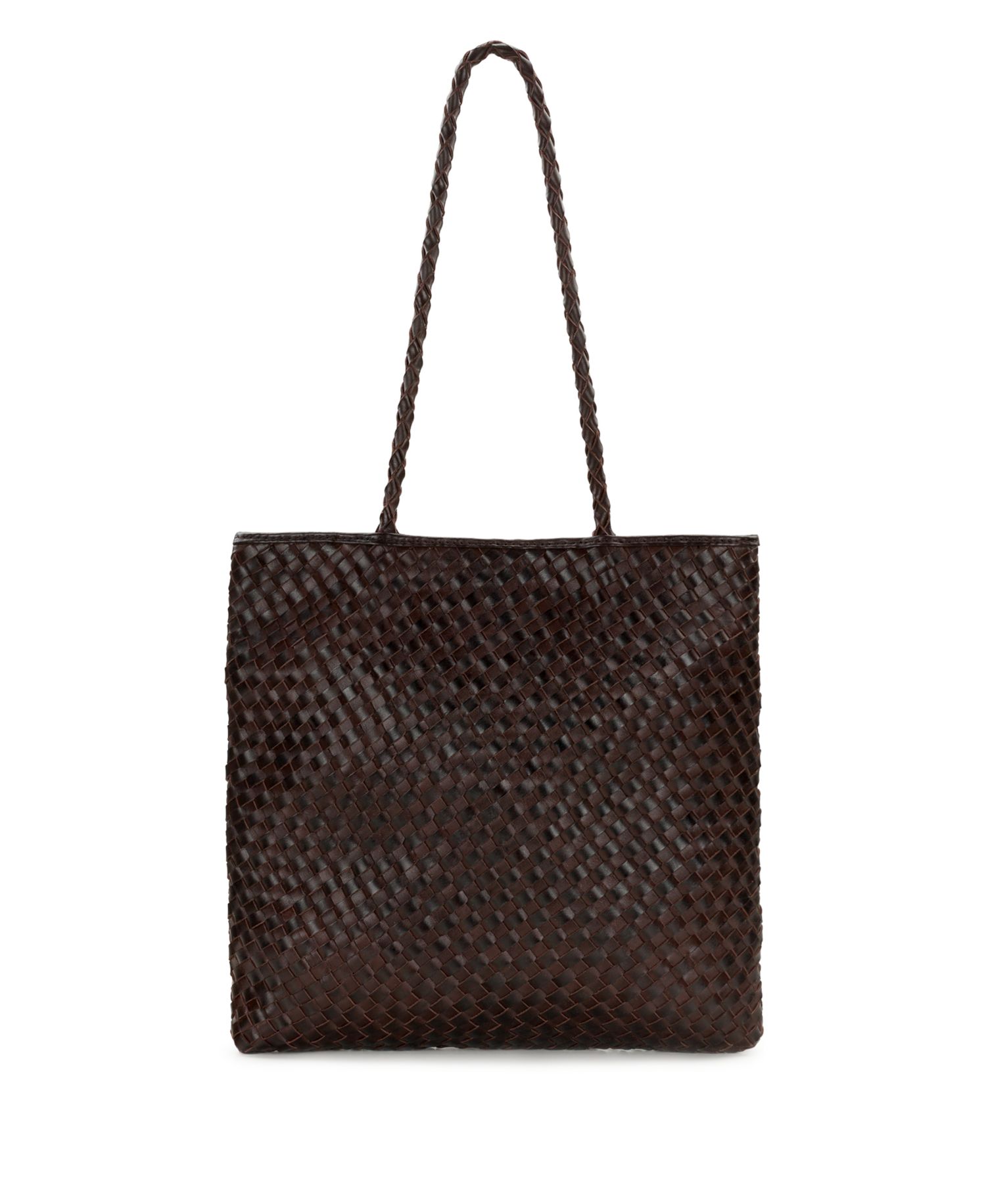Valence Medium Woven Leather Tote Handbag