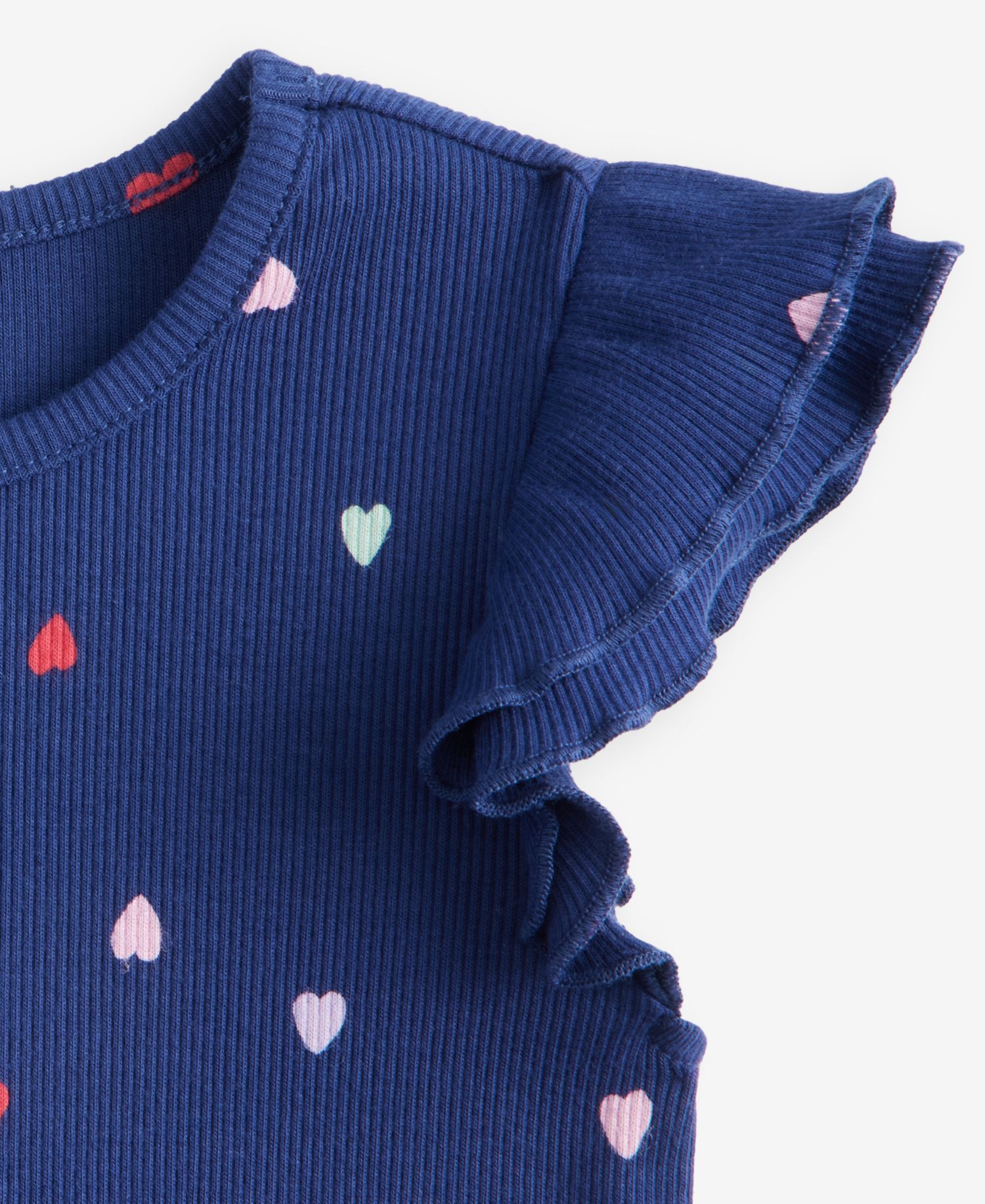 Toddler Girls' 12M-5T Hearts-Print Double-Flutter T-Shirt