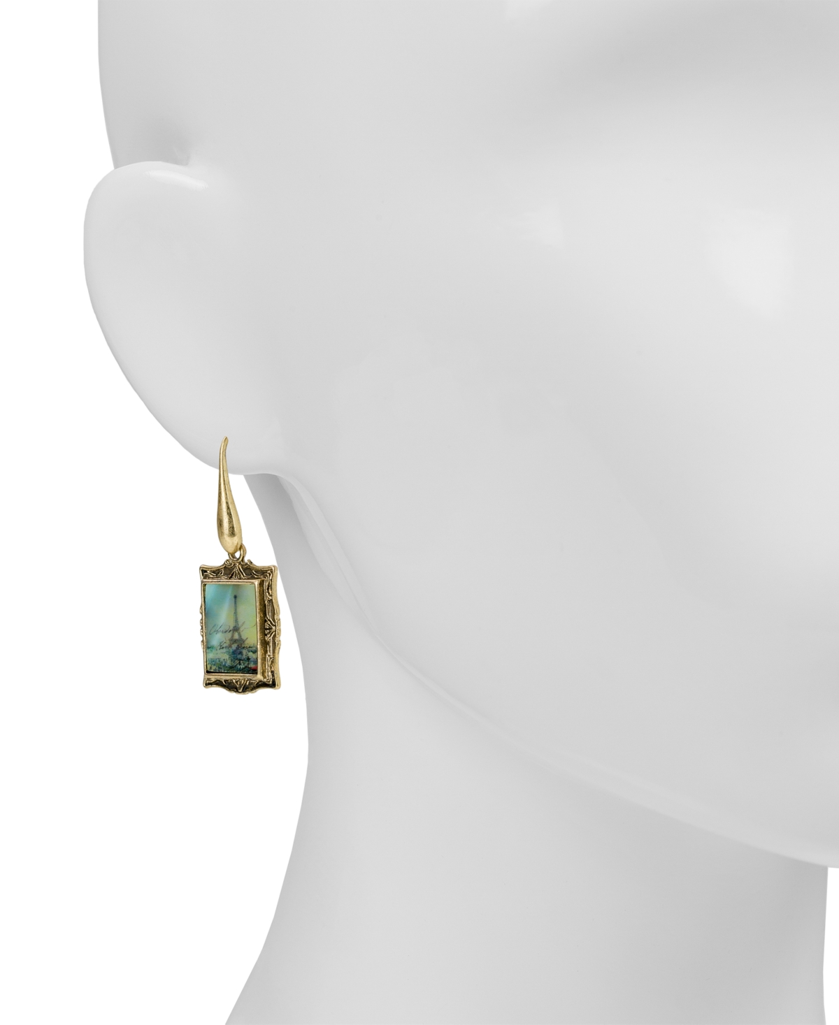 Patricia Nash Gold-Tone Plated Portriat Drop Earrings