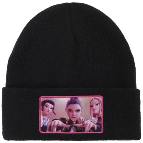Мужская шапка KPop Demon Hunters Huntr/x Black Cuff Knit, цвет: Чёрный