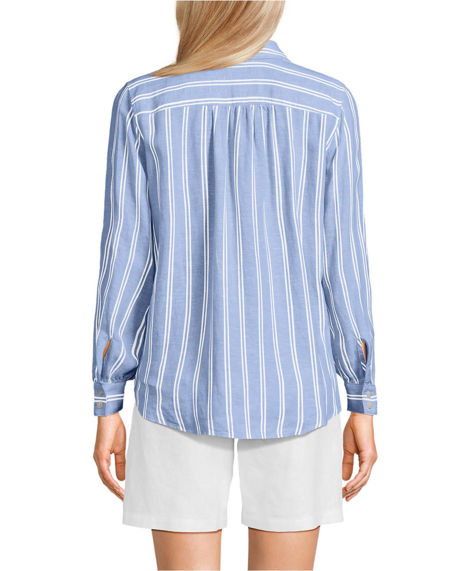 Women's Tall Linen Long Sleeve Feminine Shirt