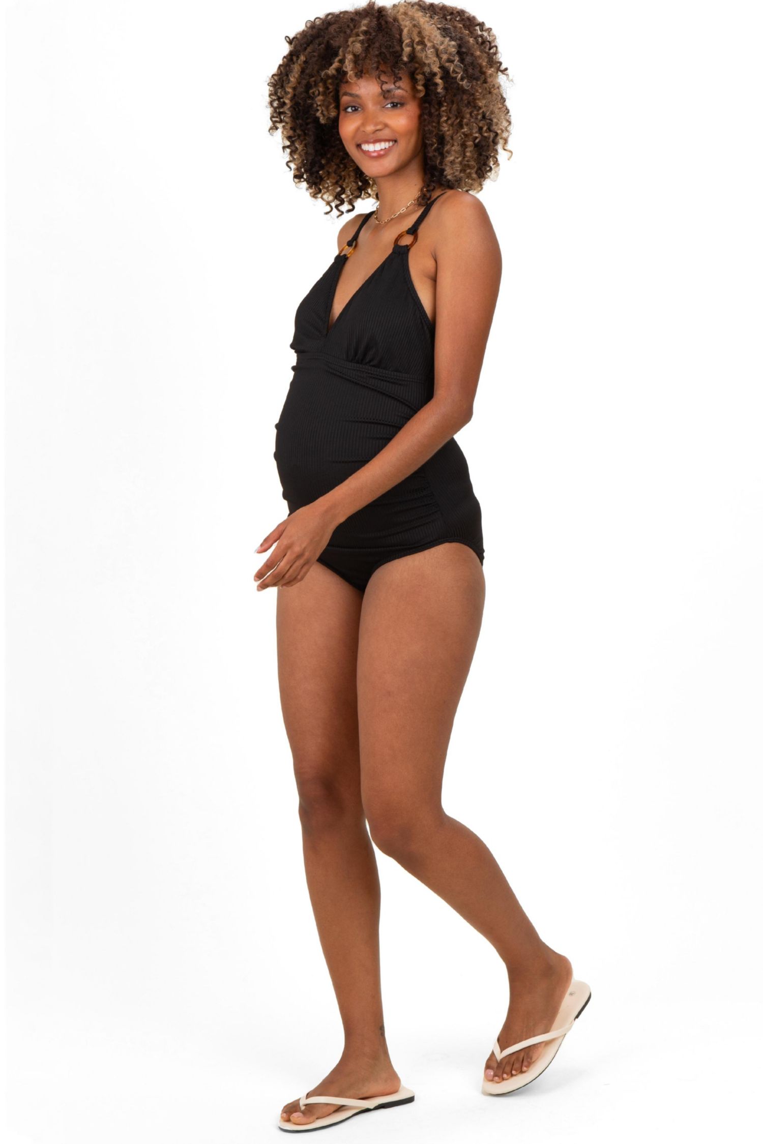 Women's O-Ring Strap Cutout Back One Piece Swimsuit