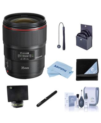 EF 35mm 1.4L II USM Lens, Bundle with Lens Wrap, 72mm Filter Kit, Lens Shade, Lens Cleaner and Lens Cap Tether