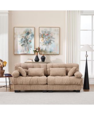 88" Cloud Loveseat Sofa, Modular Sectional Sofa, Modern Oversized Sleeper Couch with Armrests and Pillows, Deep 2-Seat for Living Room