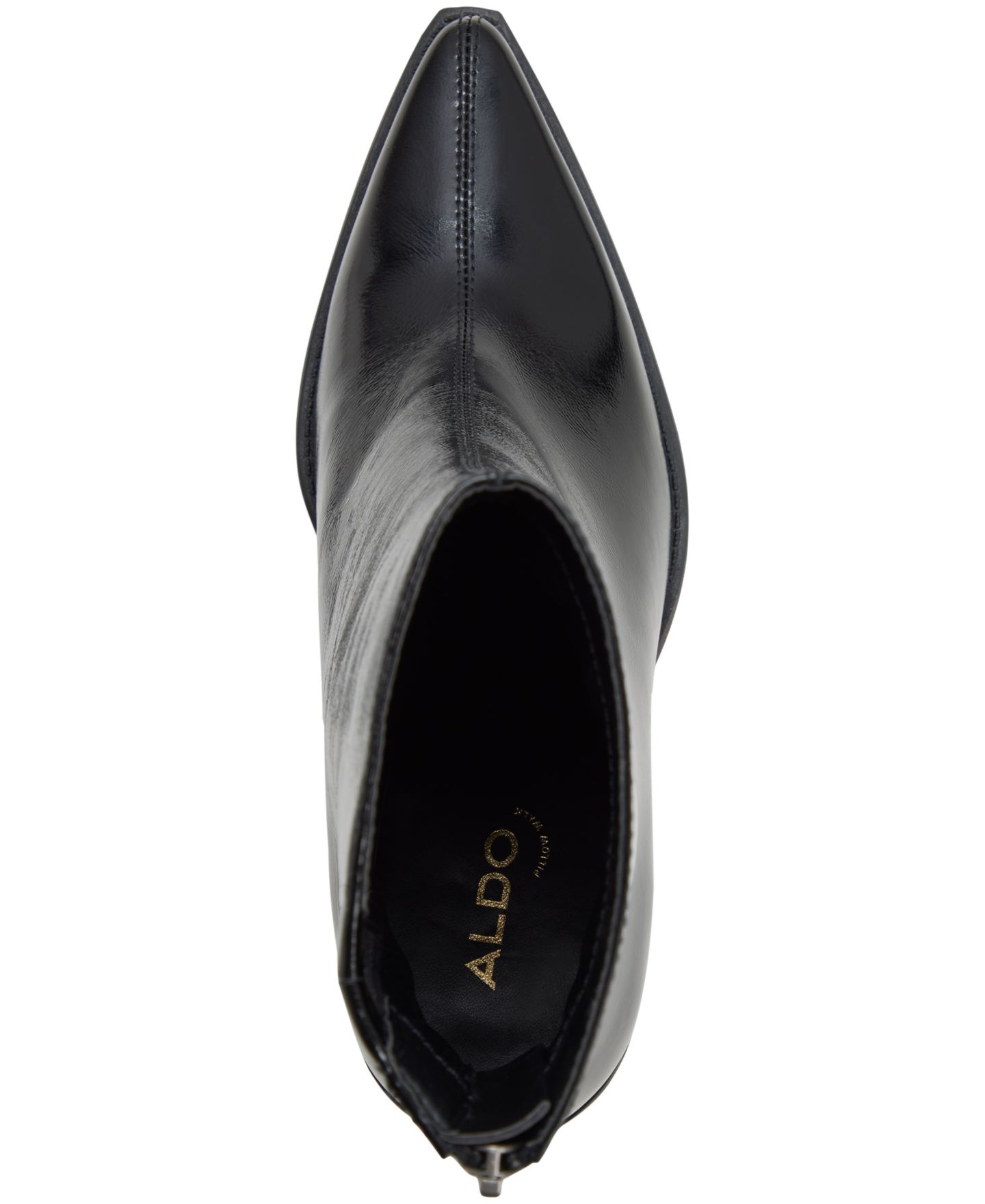 Женские ботинки ALDO Norelle Pointed Toe Ankle Booties, цвет: Чёрный блестящий — фото 4