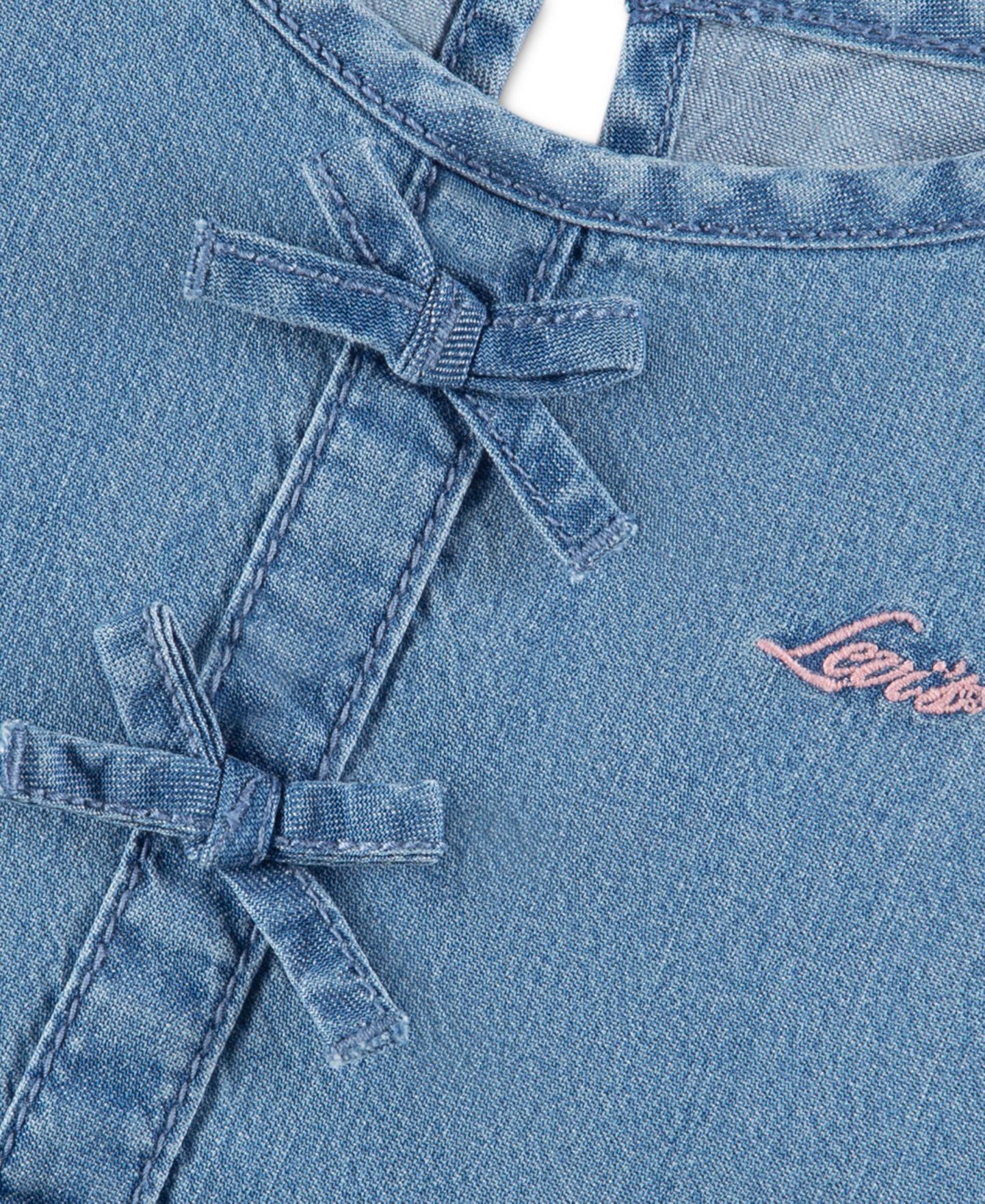 Платье Levi's Bubble Short-Sleeve Dress для девочек-малышей, цвет: Шамбре синий — фото 4