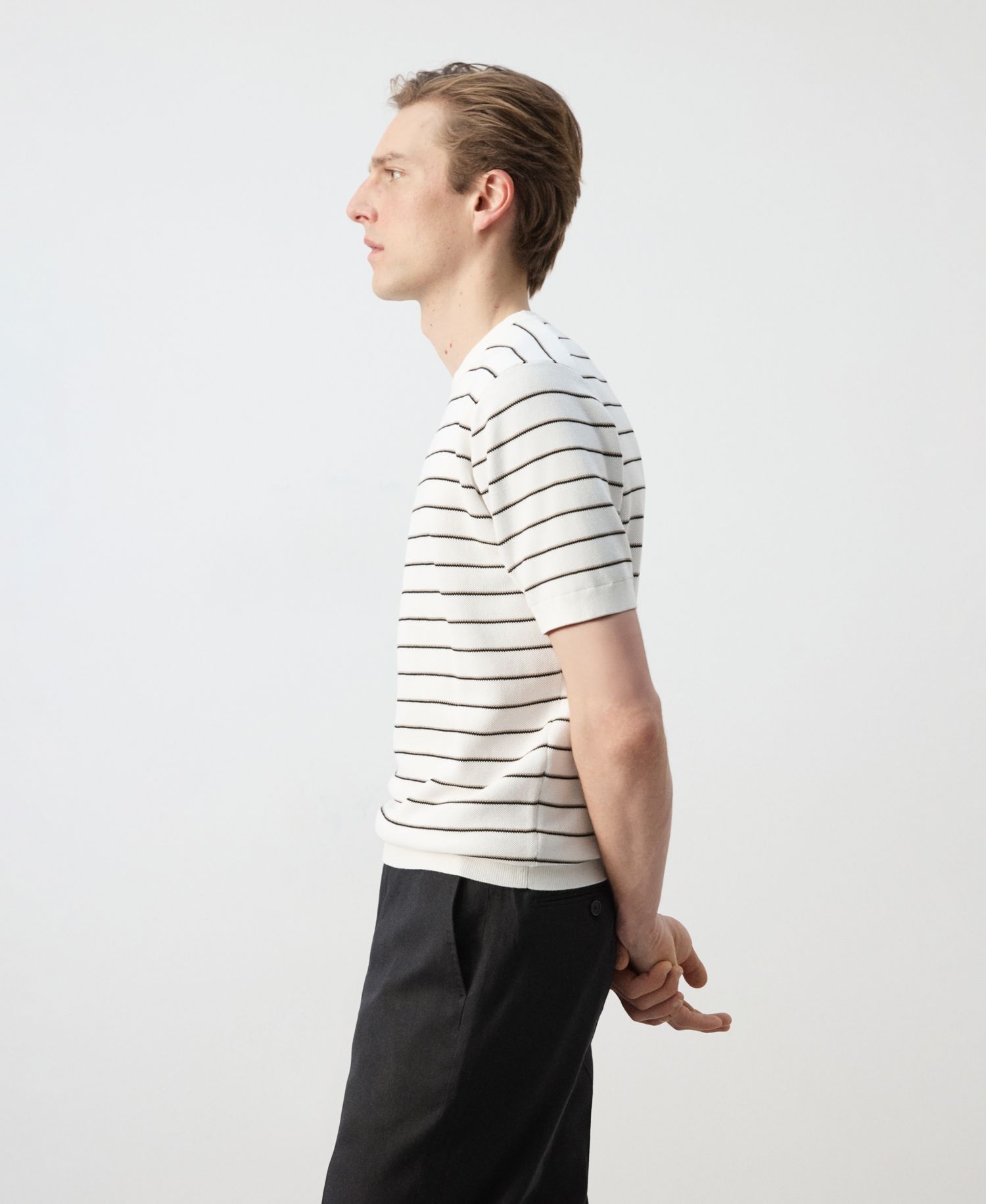 Men's Striped Knit Cotton T-Shirt