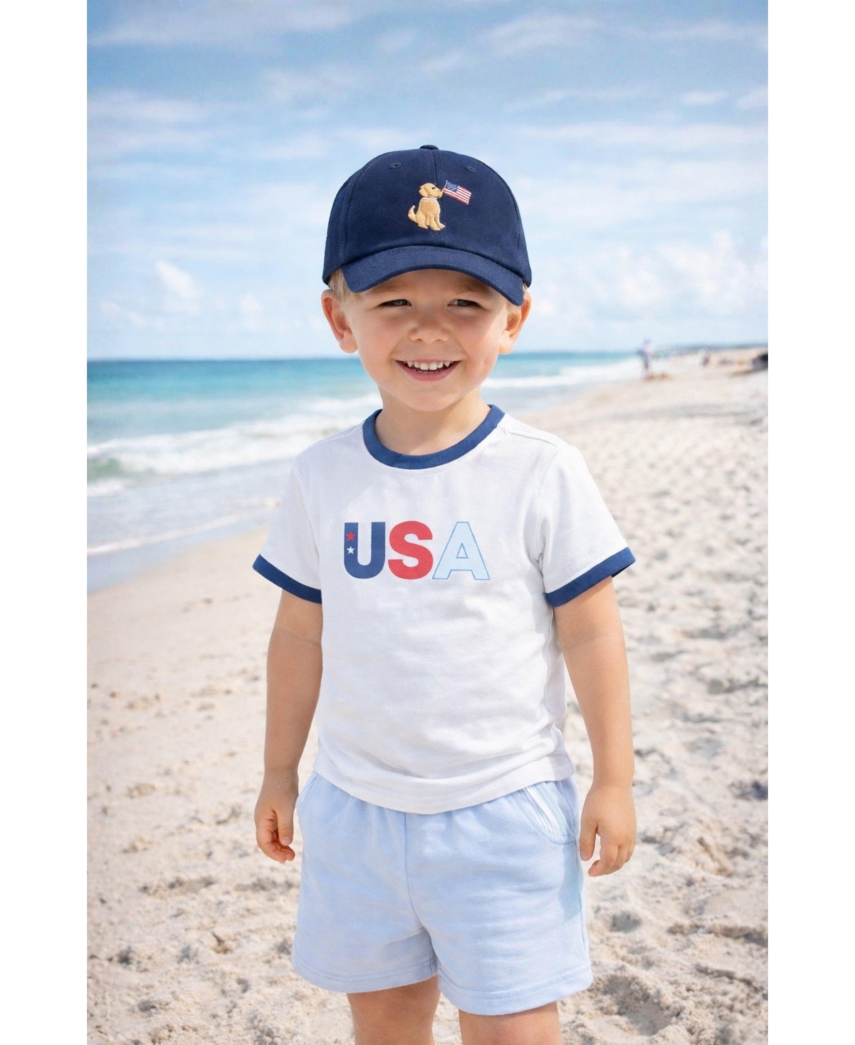 Bits & Bows Baby Bits and Bows Unisex American Dog Baseball Hat