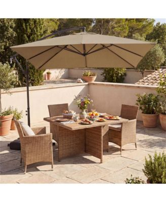  Offset Cantilever Patio Umbrella Outdoor Market Square Umbrella with 360degree