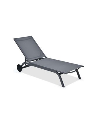 6-Position Adjustable Fabric Outdoor Patio Recliner Lounge Chair