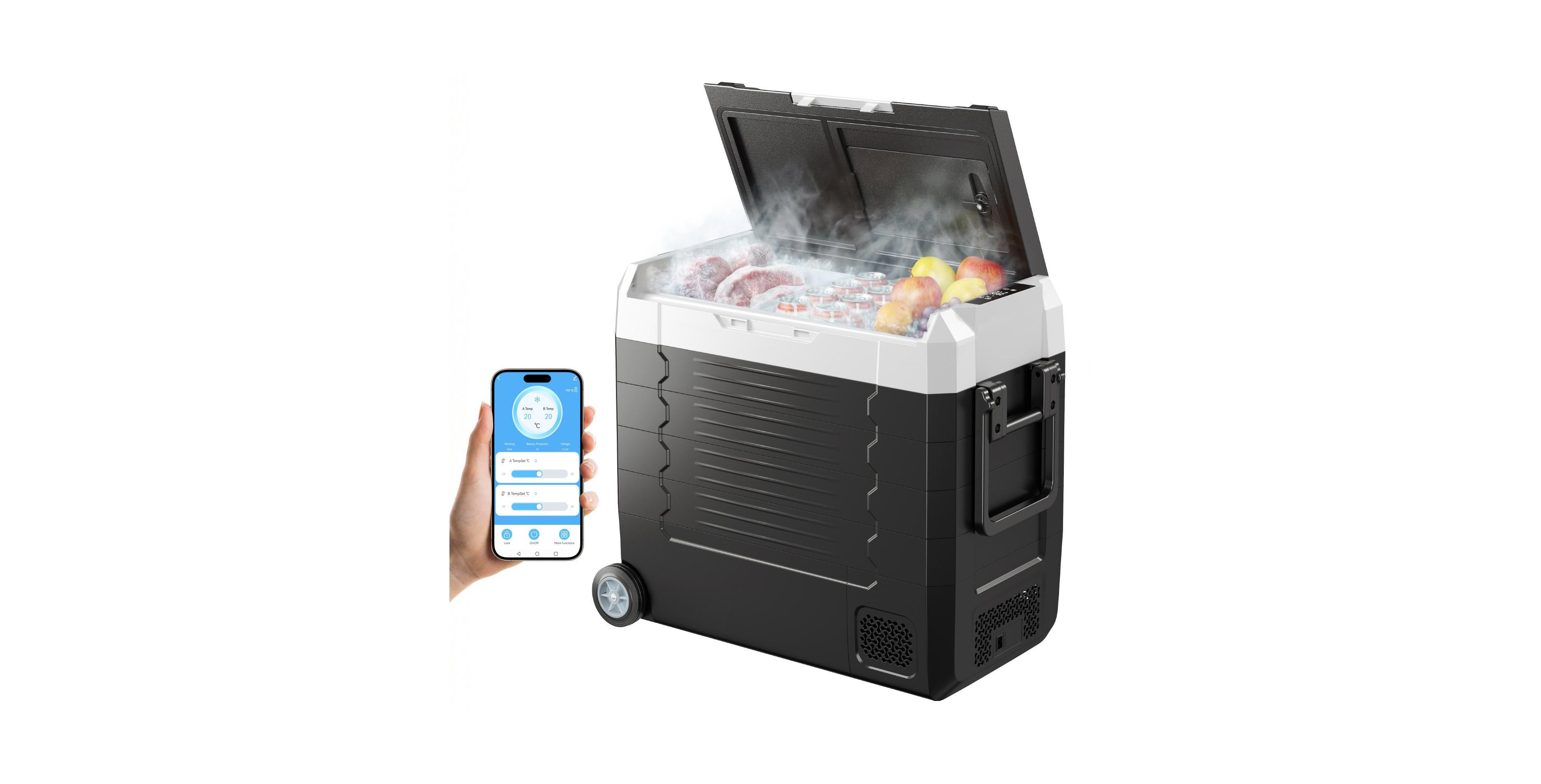 Mecale Quart Car Refrigerator Dual Zone with App Control and Wheels