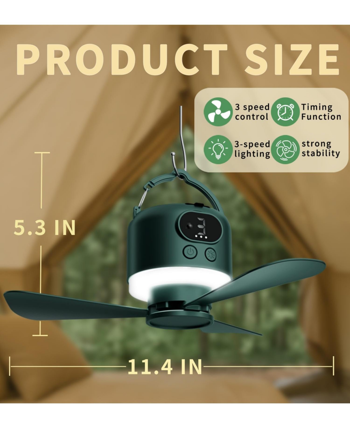 Gnuadz Wireless Portable Ceiling Fan Remote Camping Hook 10040mAh