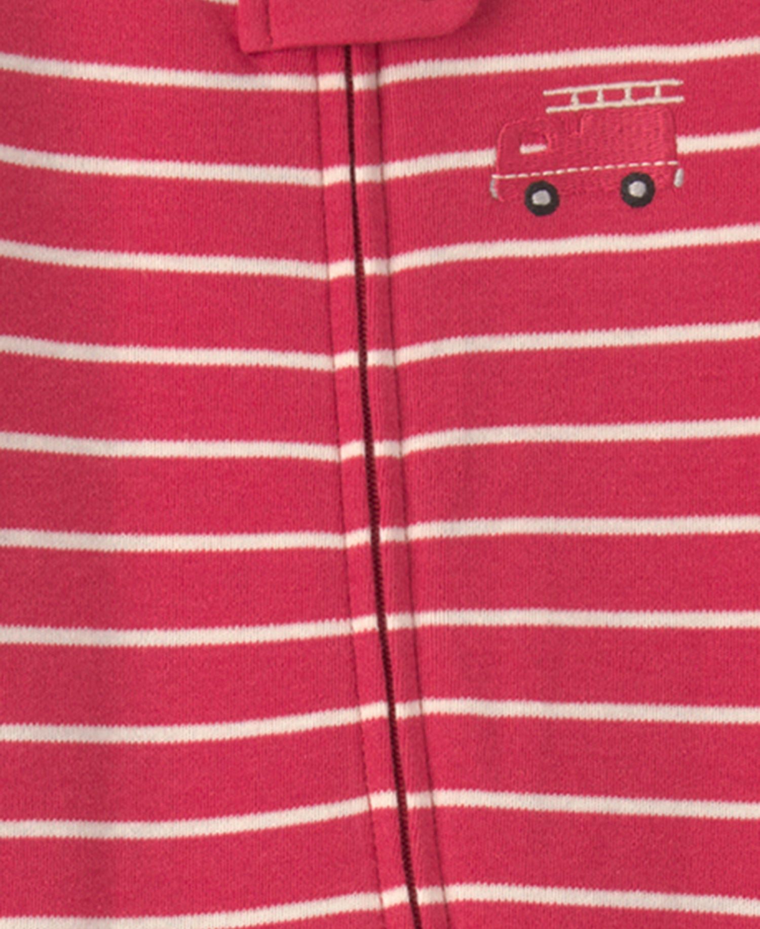Baby Boy's Firetruck Striped 2-Way Zip Sleep & Play