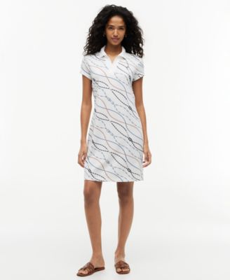 Women's Cotton-Blend Short-Sleeve Polo Dress
