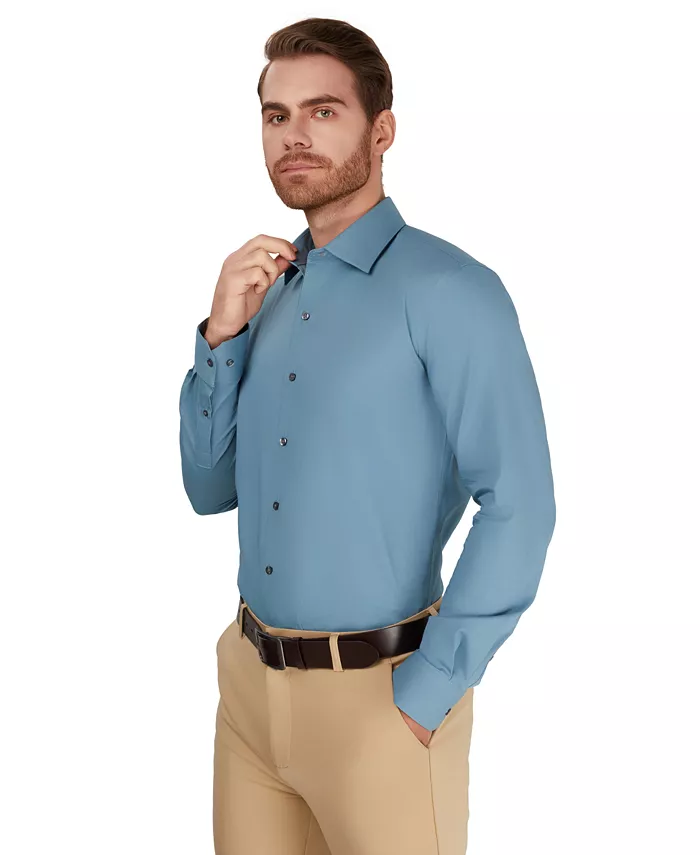 Men's Slim-Fit Solid Dress Shirt
